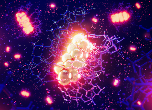 The X-ray crystal structure of a DNA-stabilized silver nanocluster from Copp's lab. (Image: Darius Siwek)