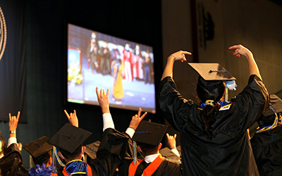 Anteater Engineers Zot! at the Bren Events Center during Commencement 2022. Commencement 2022 Anteater Engineers Zot! at the Bren Events Center during Commencement 2022.