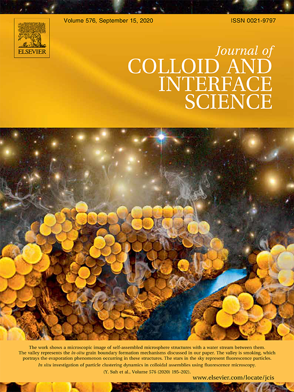 For the journal cover, Suh edited an SEM image of the colloidal self-assembly process to resemble a canyon with a river flowing through it. “The valley represents the in-situ grain boundary formation. The valley is smoking, which portrays the evaporation phenomenon occurring in these structures. And the stars represent fluorescent particles. This is very similar to what is occurring as cracks form during self-assembly,” he said. For the journal cover, Suh edited an SEM image of the colloidal self-assembly process to resemble a canyon with a river flowing through it. “The valley represents the in-situ grain boundary formation. The valley is smoking, which portrays the evaporation phenomenon occurring in these structures. And the stars represent fluorescent particles. This is very similar to what is occurring as cracks form during self-assembly,” he said.
