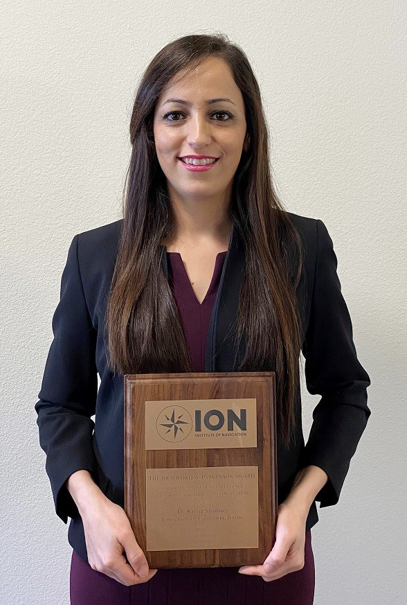 Kimia Shamaei received the 2020 Bradford Parkinson Award for her research conducted on modern navigation systems in Zak Kassas’ ASPIN Laboratory. Kimia Shamaei received the 2020 Bradford Parkinson Award for her research conducted on modern navigation systems in Zak Kassas’ ASPIN Laboratory.