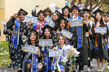 UC Irvine’s Anteater engineering Class of 2025 celebrate their commencement June 14 at the Bren Events Center.