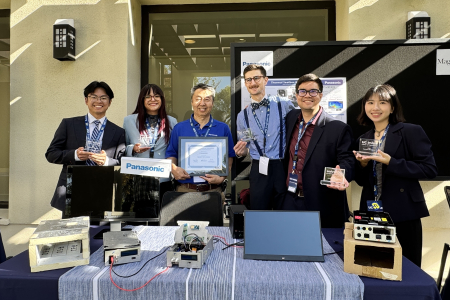 The Panasonic team from left: Preston Wiryadinata, Angelica Miranda Luna, Panasonic Avionics Senior Manager Suni Murata, Team Lead Mitchell Kiner, Grant Orzechowski and Evelyn Yang.