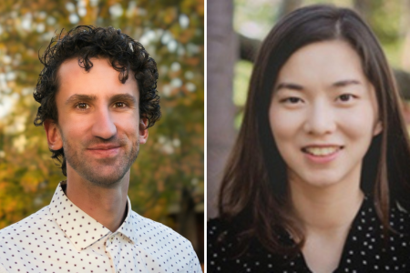 Pim Oomen (left) and Xizheng Wang  are named Hellman Fellows.
